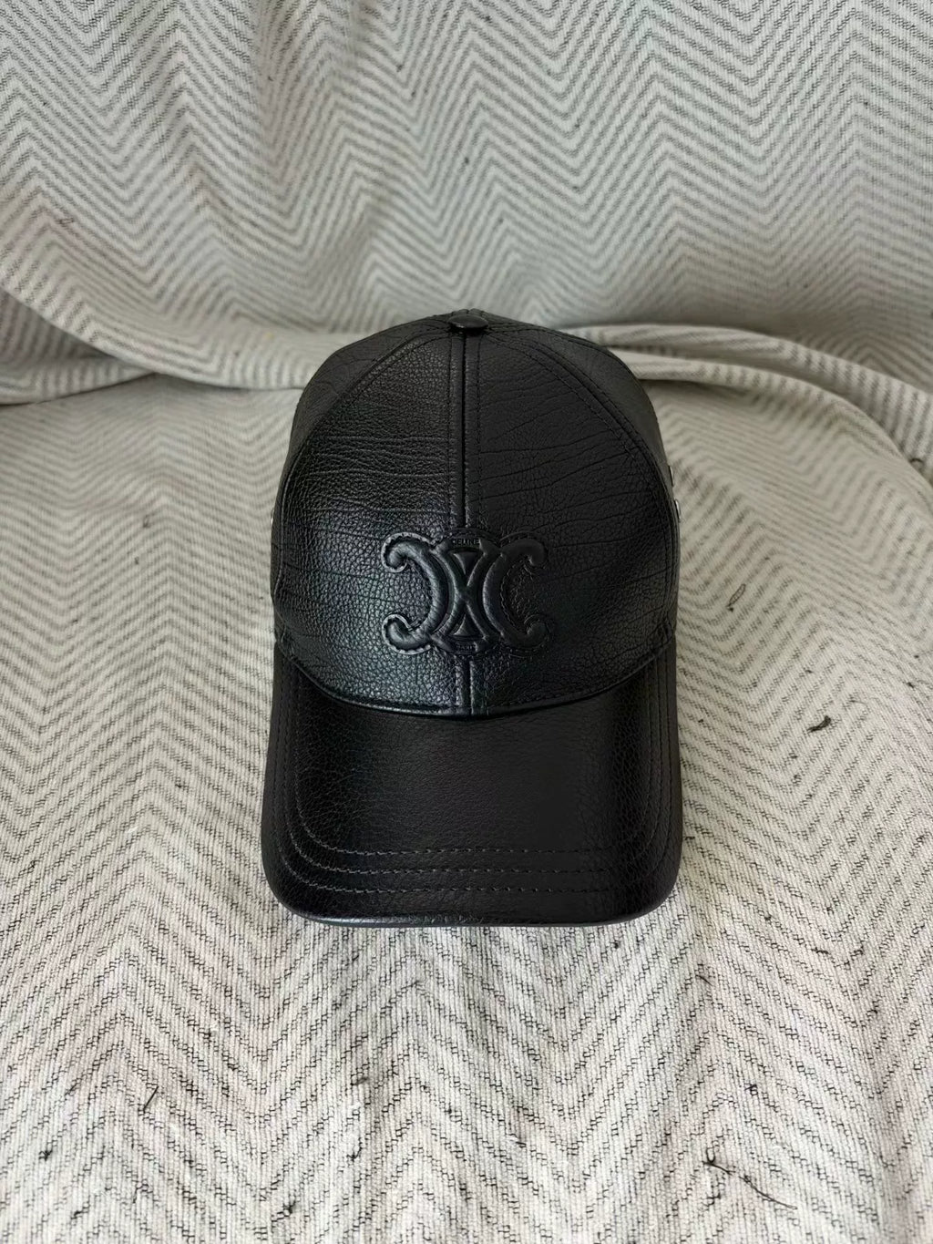 Celine Leather Arc de Triomphe Baseball Cap