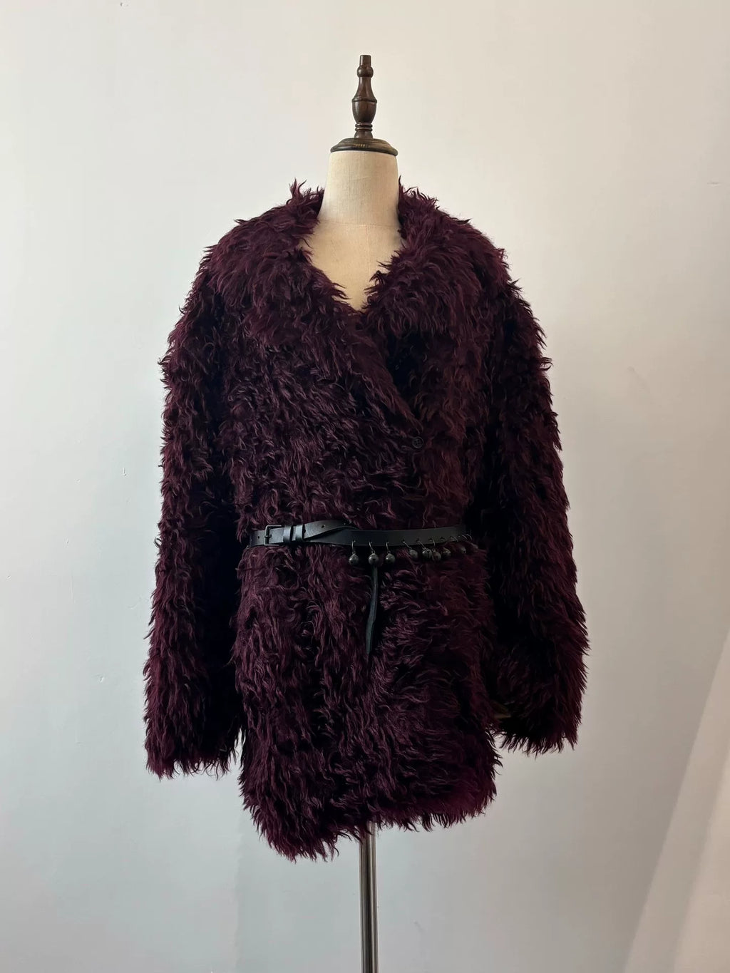 Maison Margiela｜2016 Dark Purple Faux Fur Coat