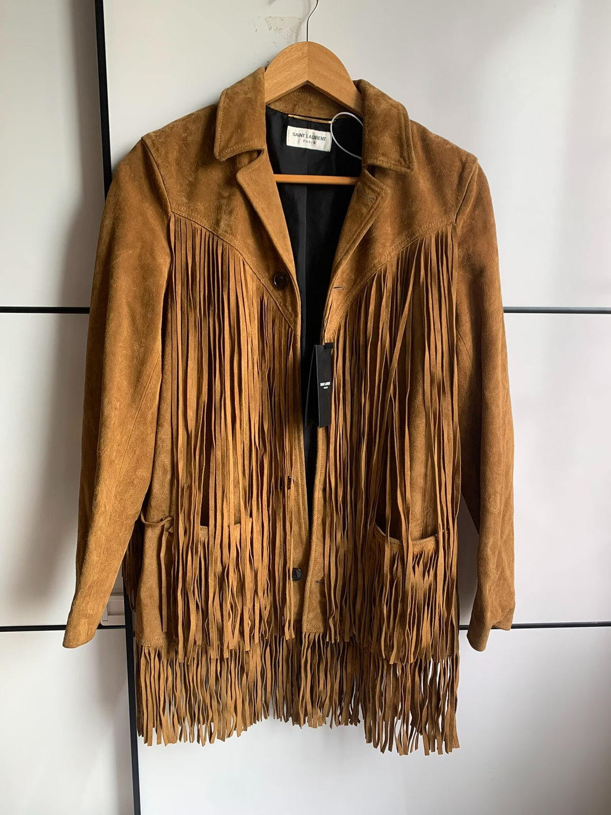 Saint Laurent PARIS Suede Fringe Jacket