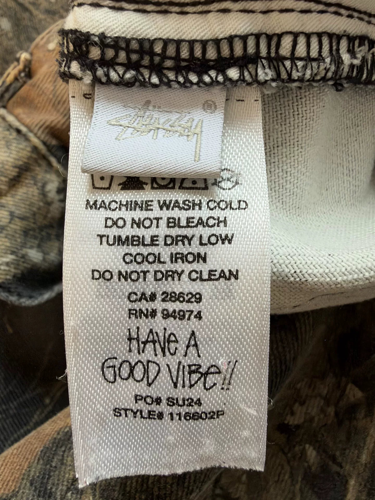 Stussy FW23 Leaf Camo Denim Jeans