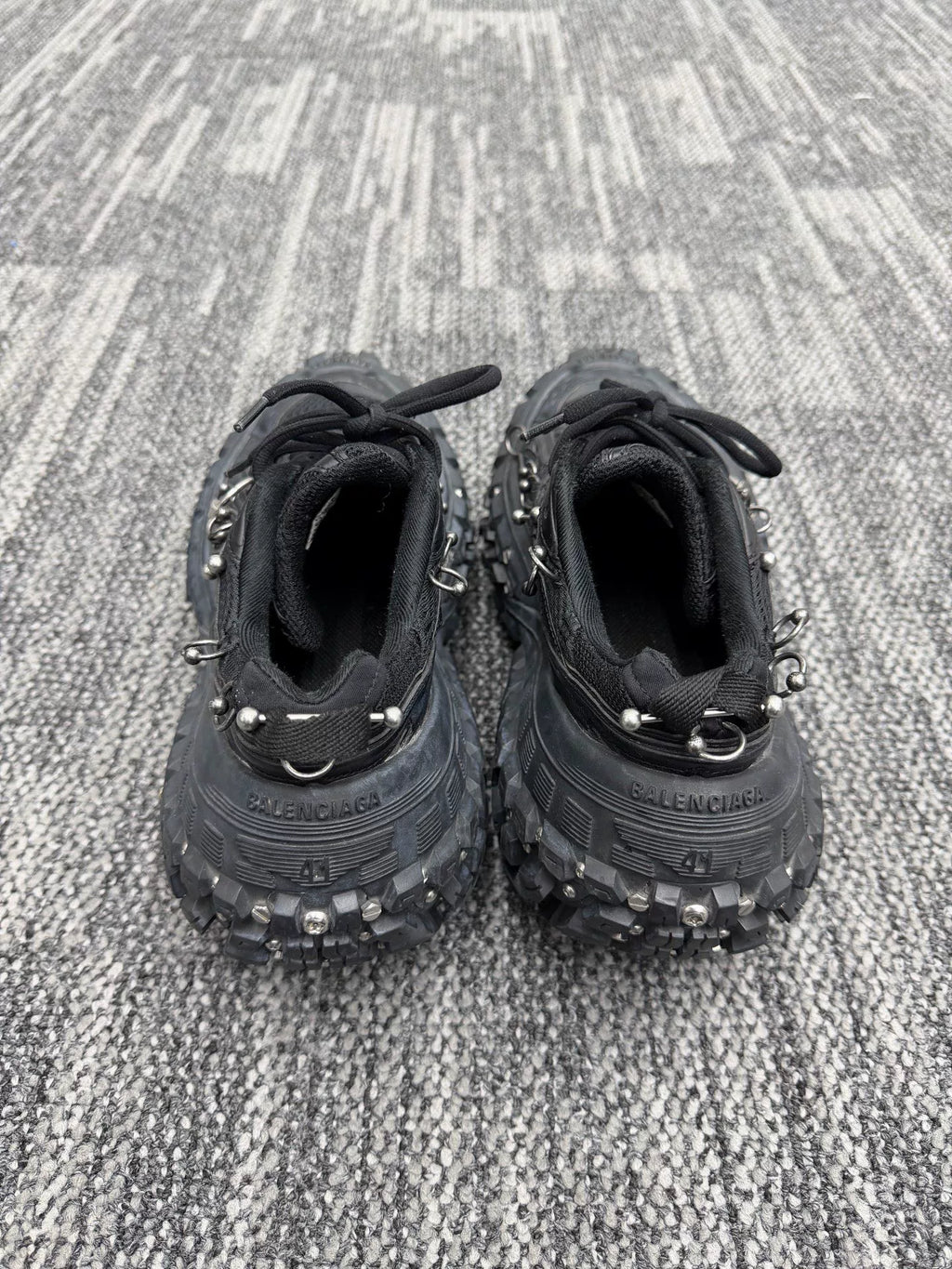 Balenciaga Black Rivet Hook Tire Sneakers
