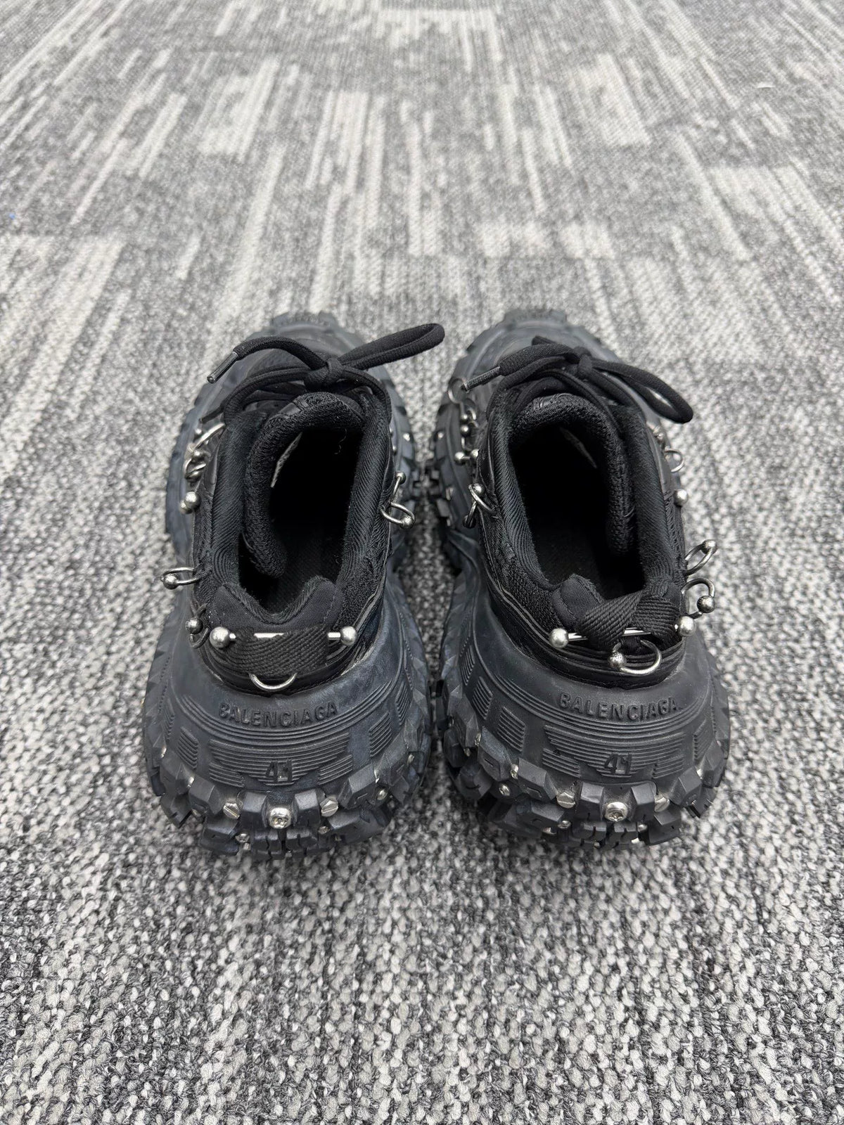 Balenciaga Black Rivet Hook Tire Sneakers