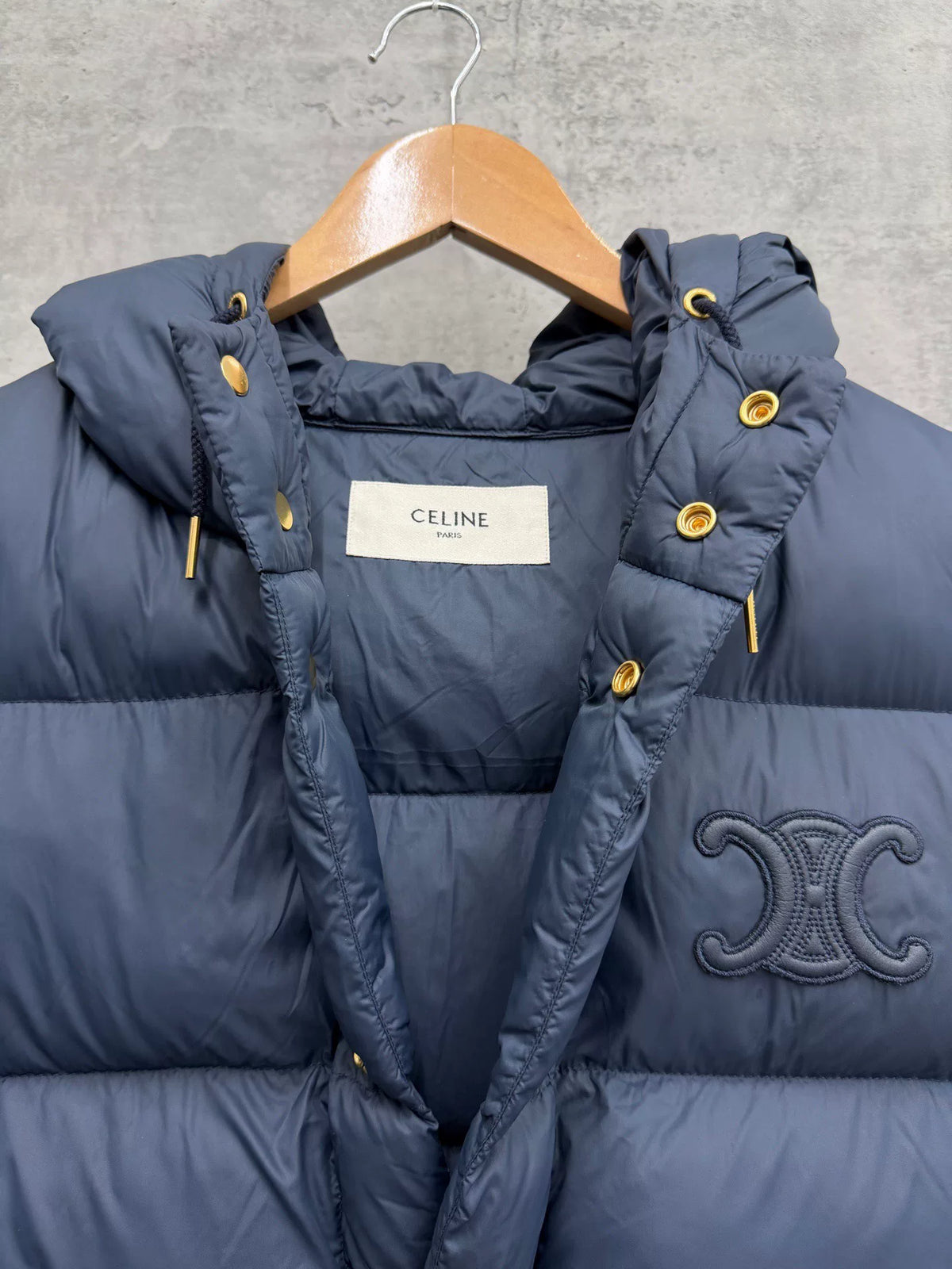 Celine Arc de Triomphe Hooded Down Jacket
