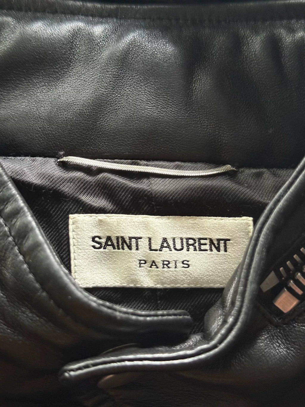 Saint Laurent Paris 13SS Hedi Slimane Black Lambskin Officer Jacket by Hedi Slimane
