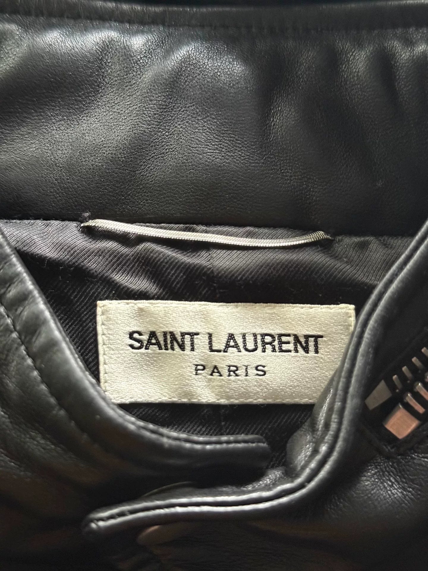 Saint Laurent Paris 13SS Hedi Slimane Black Lambskin Officer Jacket by Hedi Slimane
