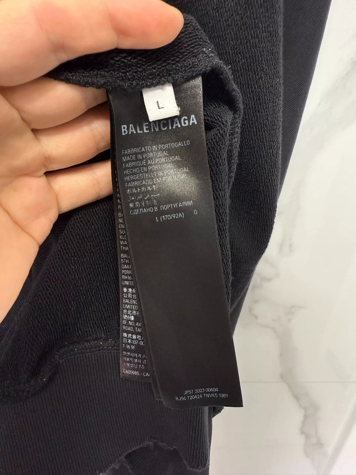 Balenciaga Tape Distressed Zip-Up Sweater