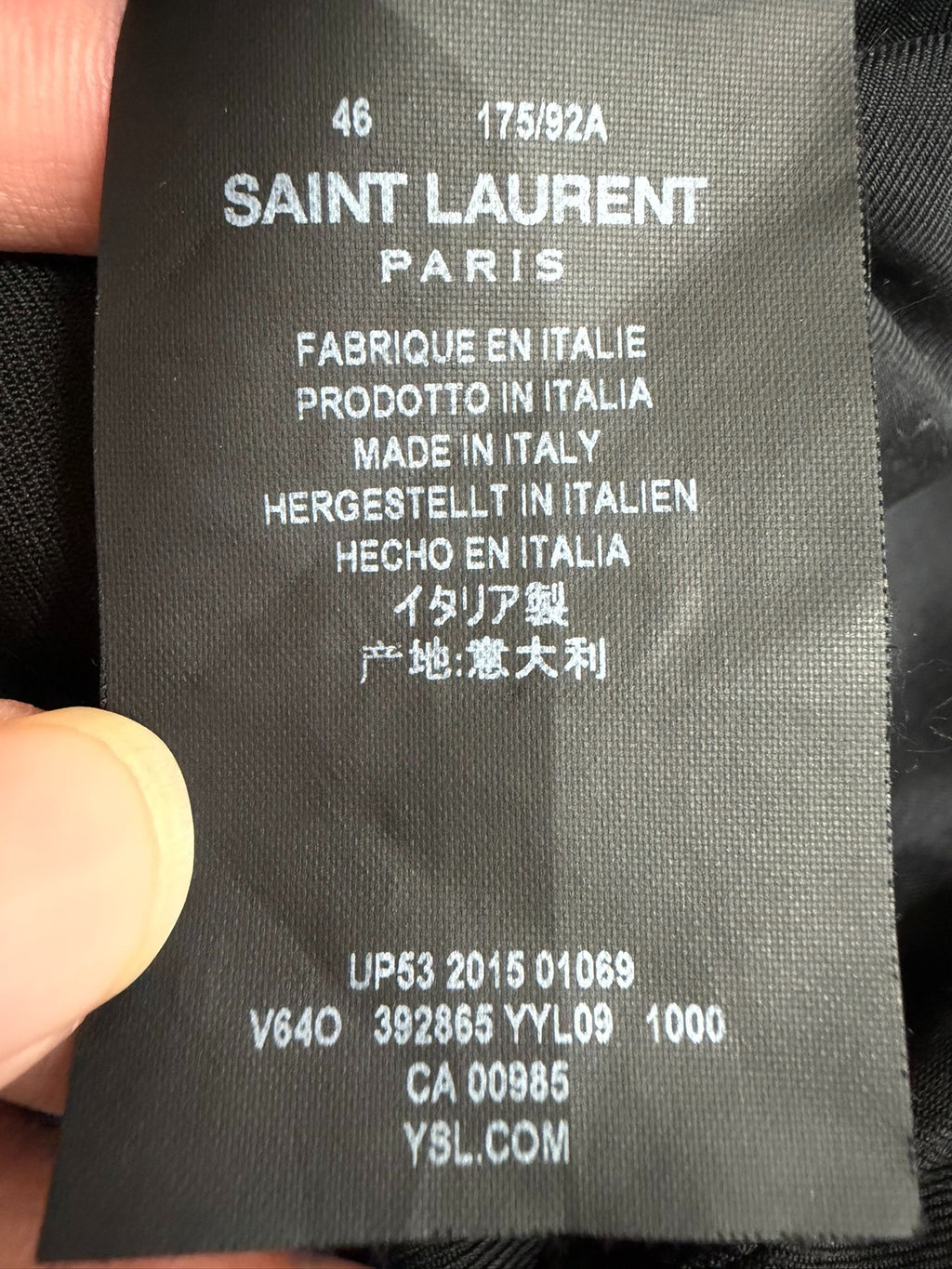 Saint Laurent SS16 Black Gold-Button Wool Blazer by Hedi Slimane