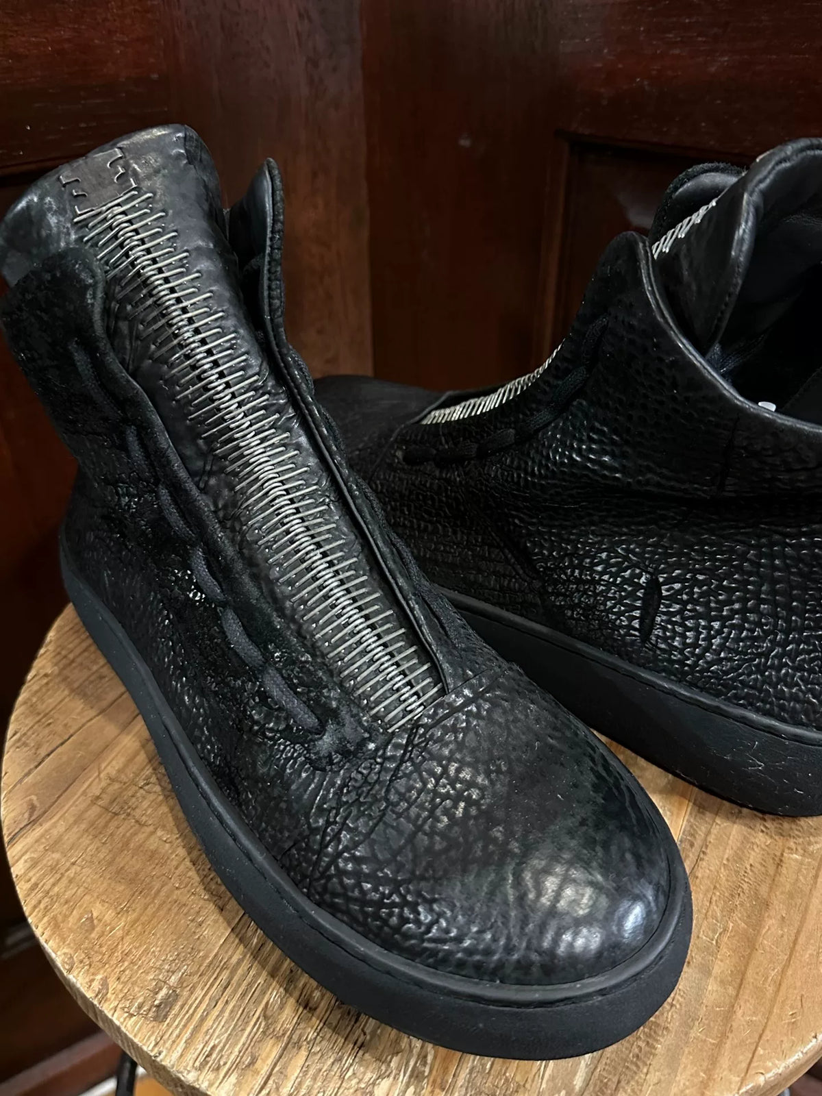 Isaac Sellam AW18 Black Back Stapled Sneakers