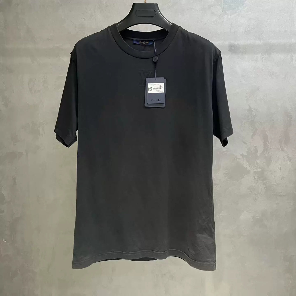 Louis Vuitton Black Embossed Cotton Short Sleeve T-Shirt