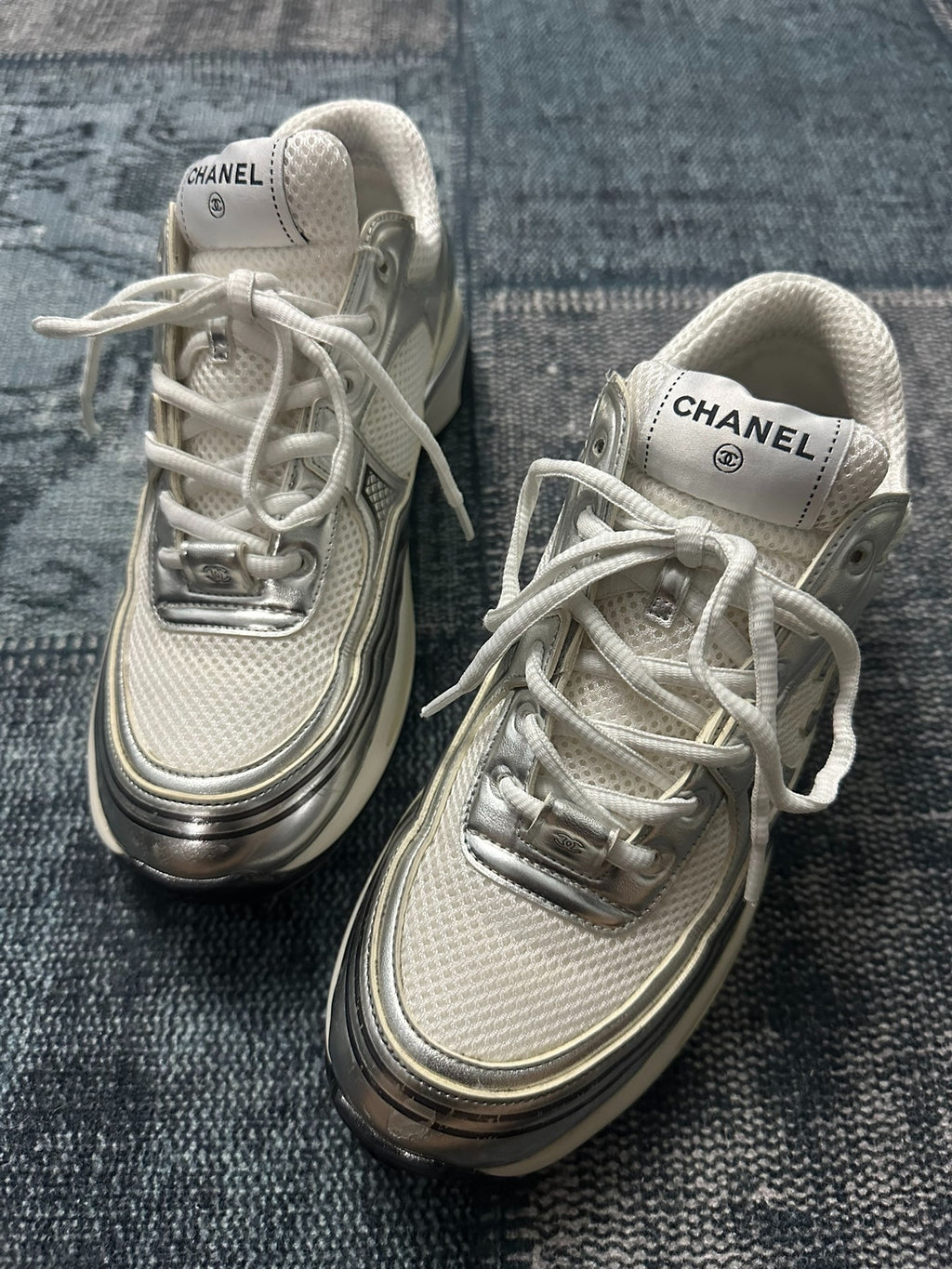 Chanel Silver Sneakers