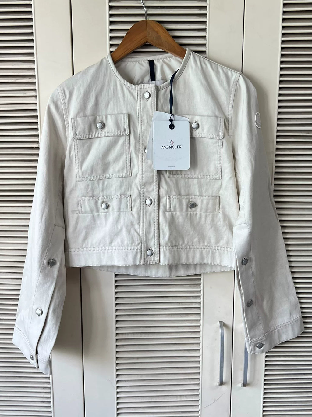 Moncler women's cropped denim jacket
