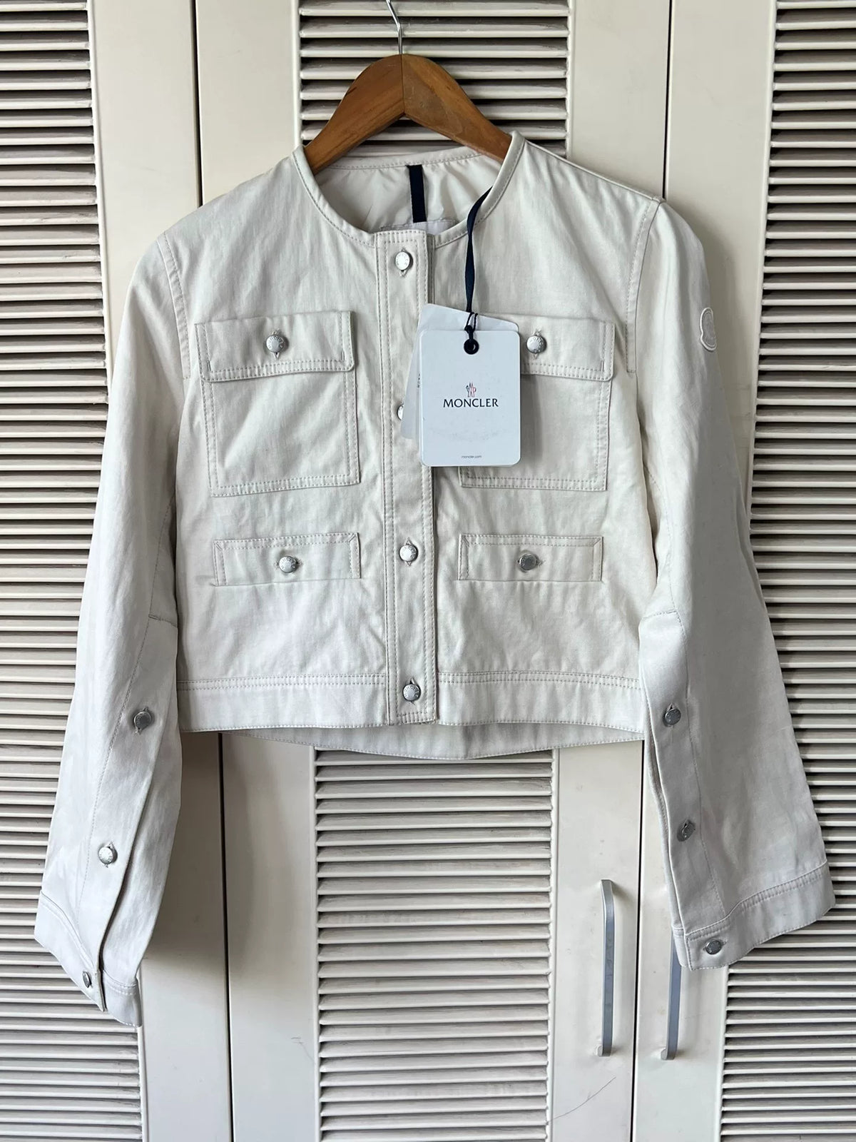 Moncler women's cropped denim jacket