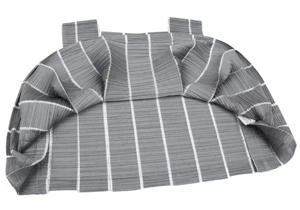 Issey Miyake Vintage Grey Striped Pleated Top