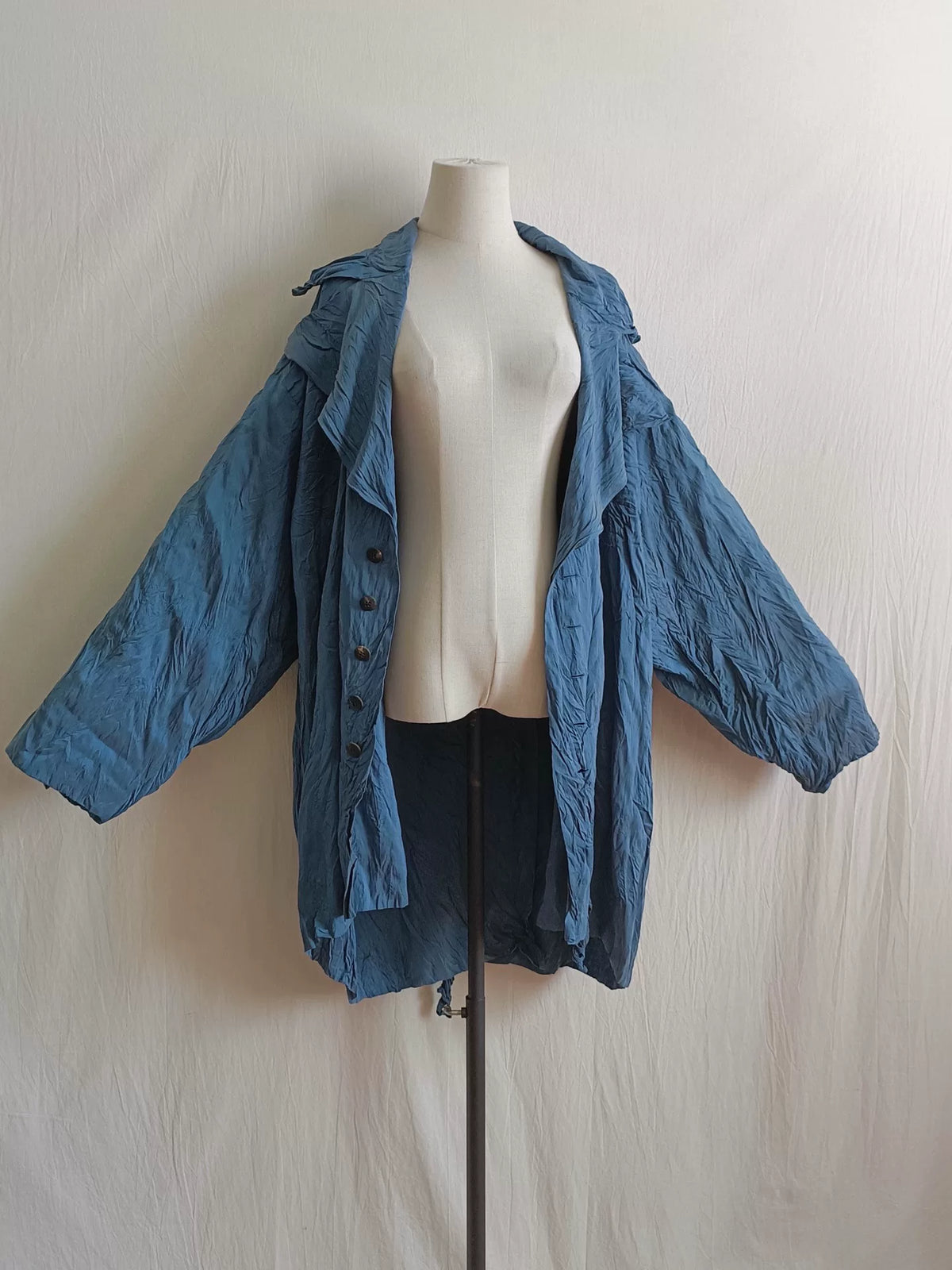Issey Miyake 1990s Blue Letter in the Wind Top