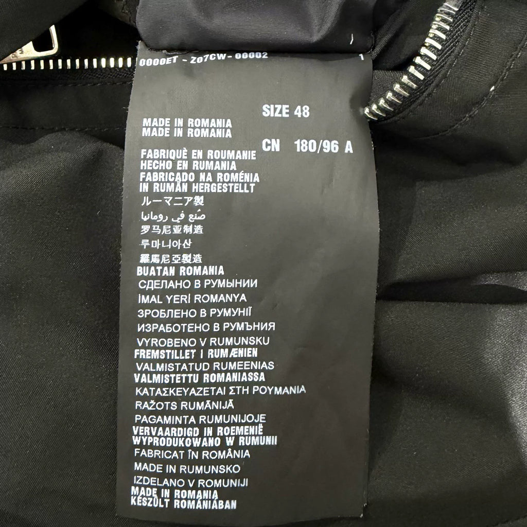 Prada Reversible Hat Metallic Triangle Logo Zip Black Jacket