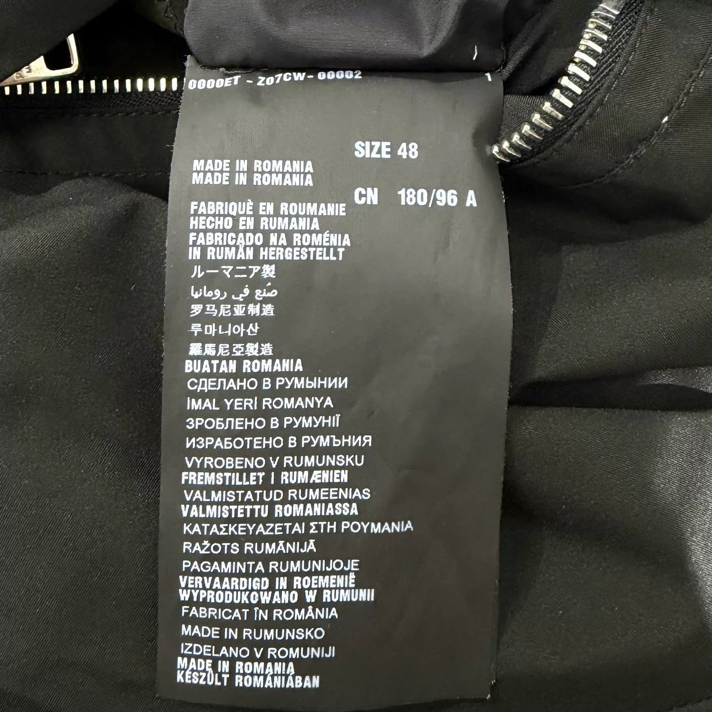 Prada Reversible Hat Metallic Triangle Logo Zip Black Jacket