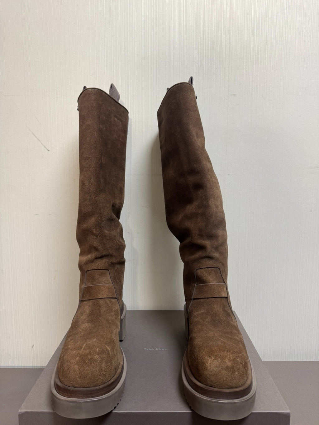 Rick Owens Bogun knee-high commander military boots