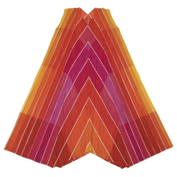 Issey Miyake Vintage Orange Striped Pleated Dress