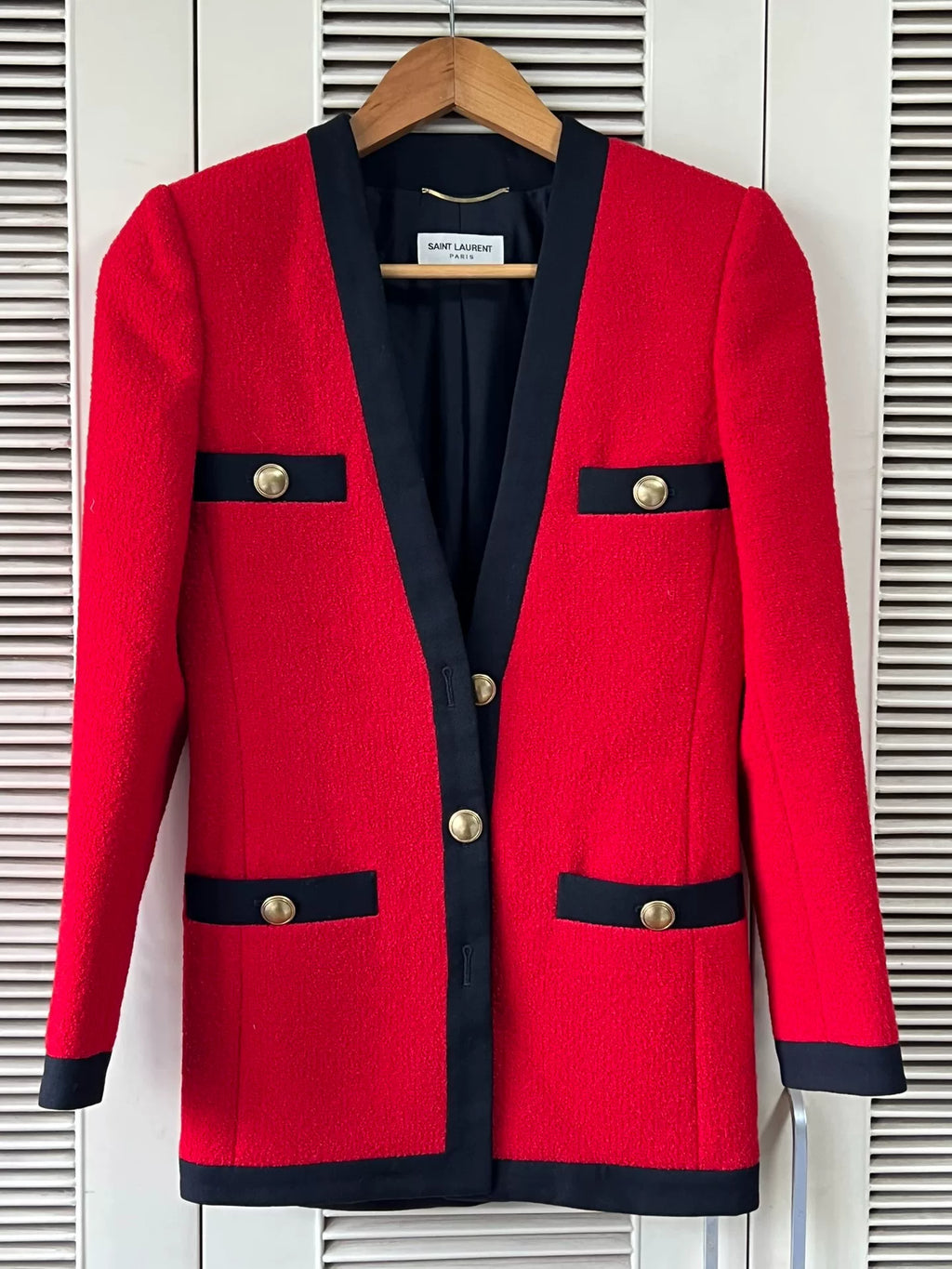 Saint Laurent red wool coat
