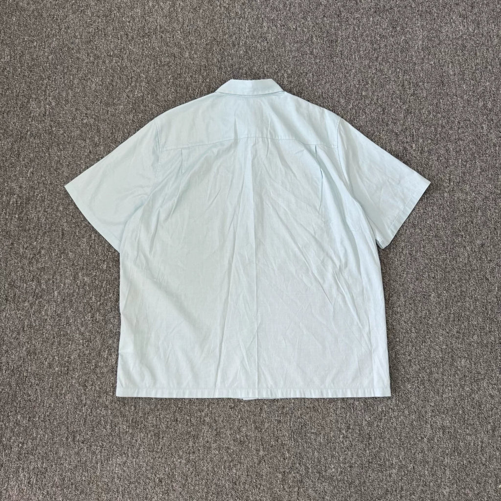 Louis Vuitton LV 2024 model sky blue beaded logo short-sleeve shirt