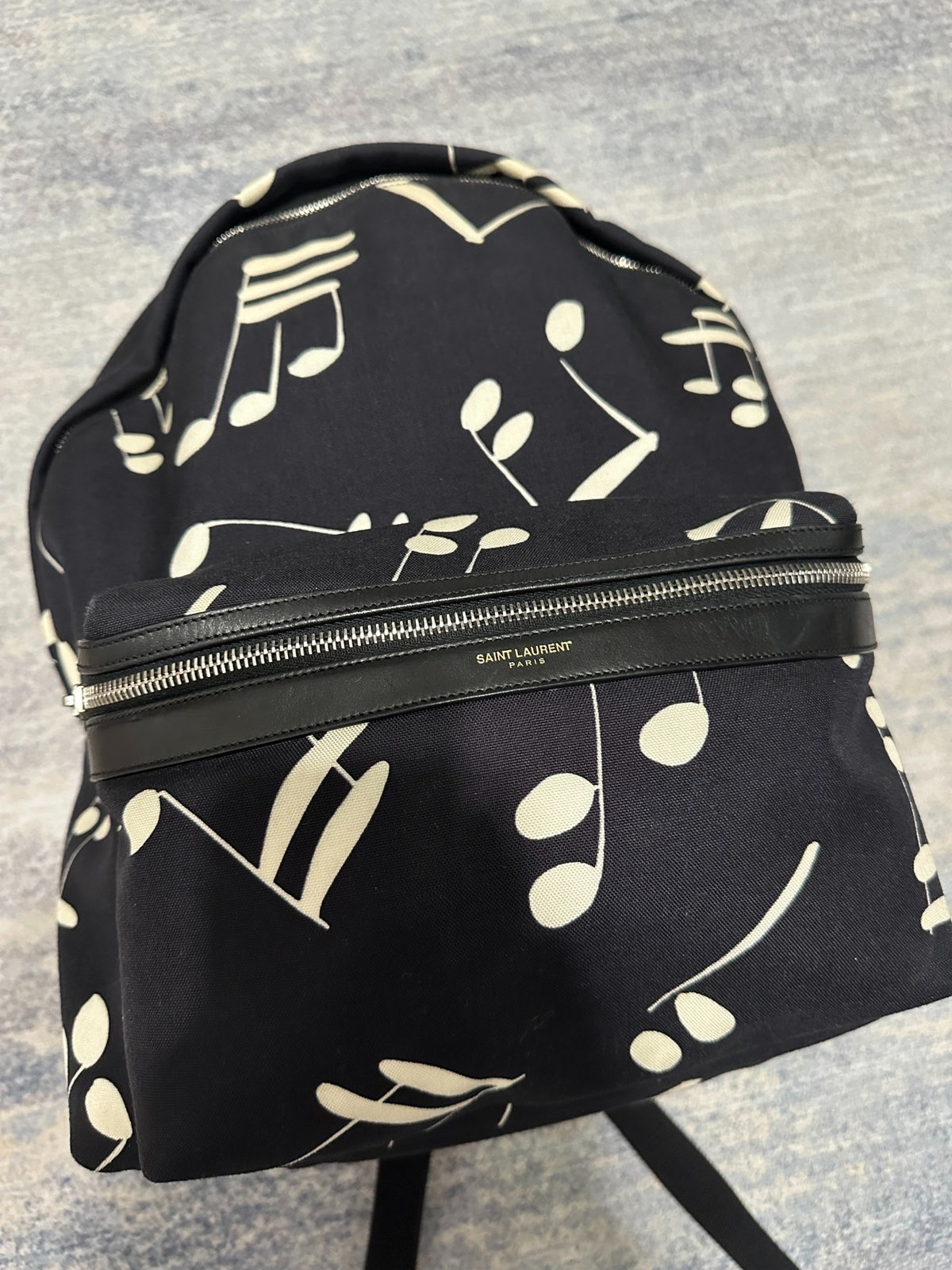 Saint Laurent SS16 Musical Notes Pieced Leather Backpack