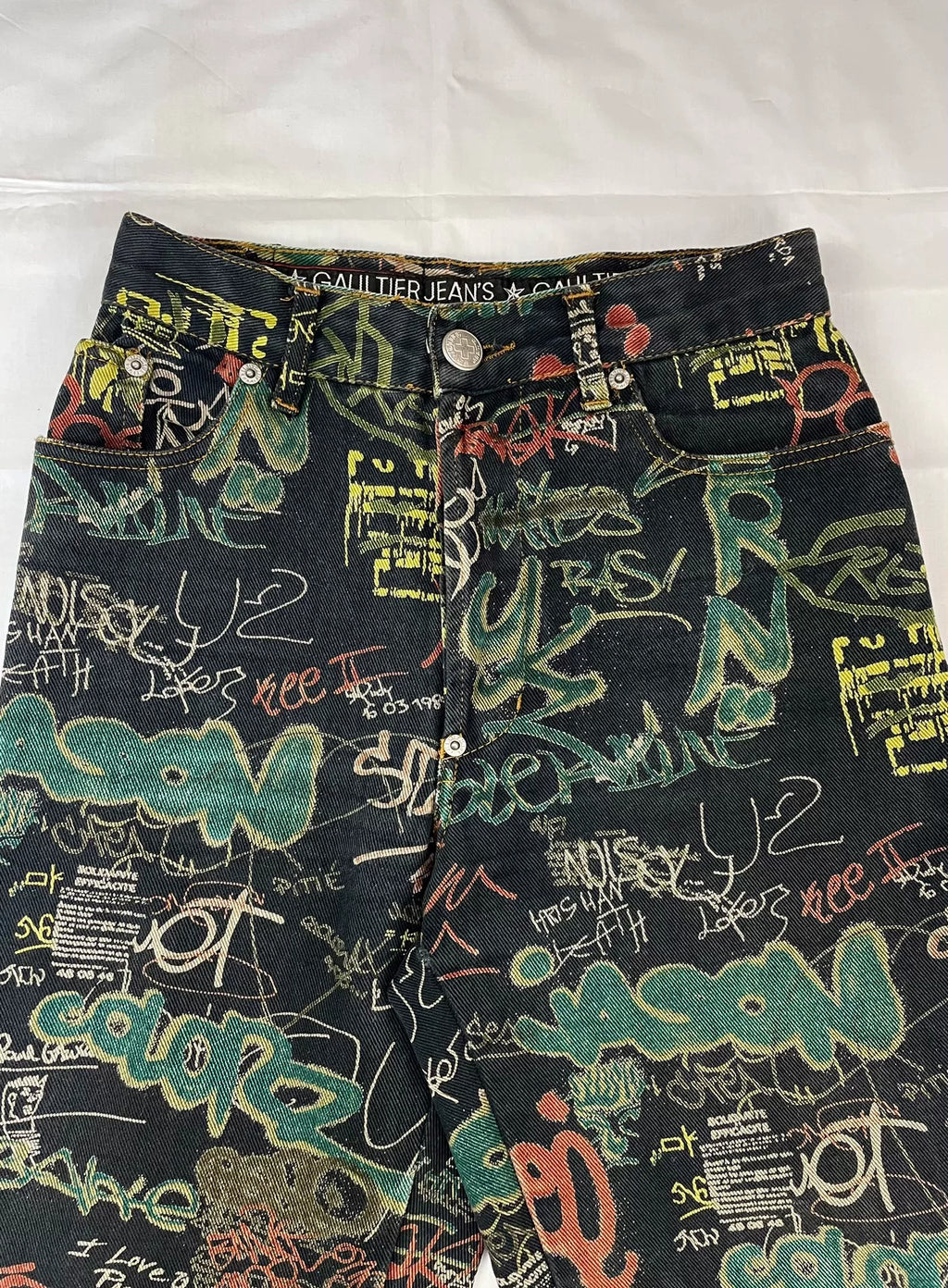 1994 Spring/Summer Jean Paul Gaultier Graffiti Print Jeans