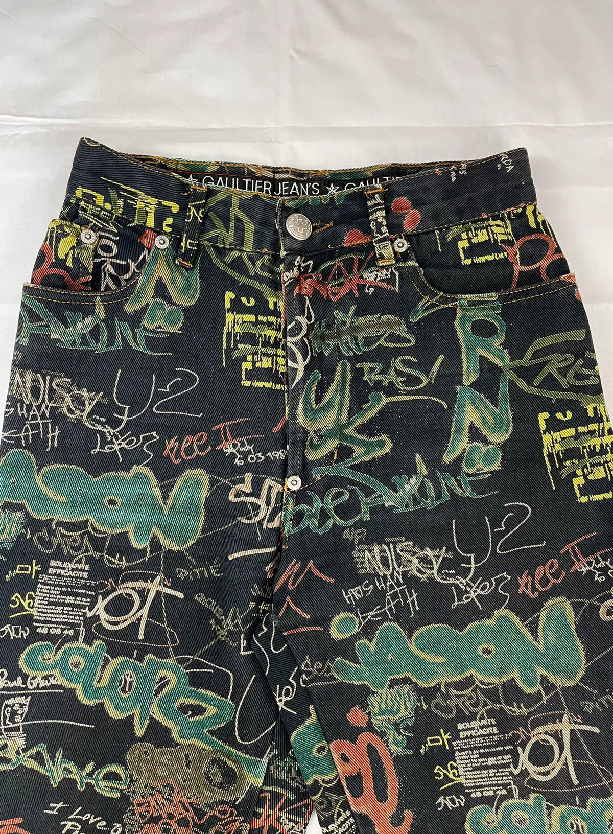 1994 Spring/Summer Jean Paul Gaultier Graffiti Print Jeans