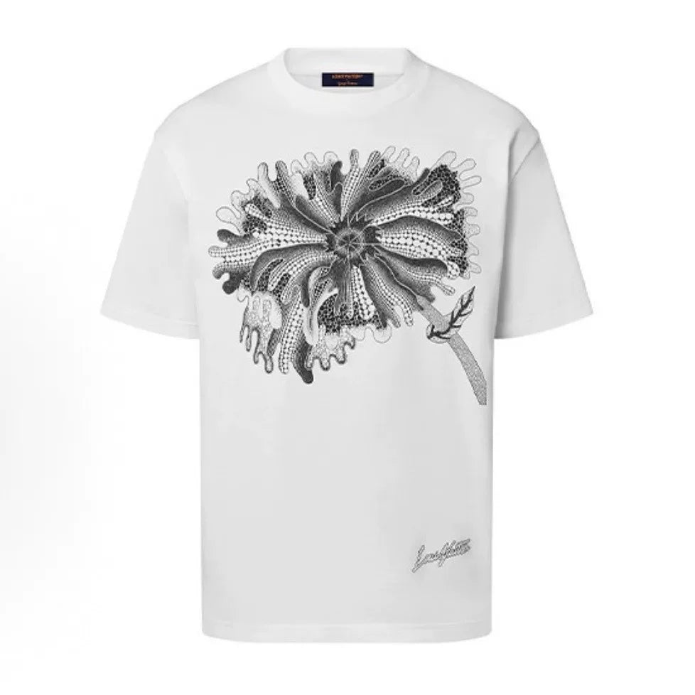 Louis Vuitton Yayoi Kusama Polka Dot Psychedelic Print Cotton White Short Sleeve T-Shirt