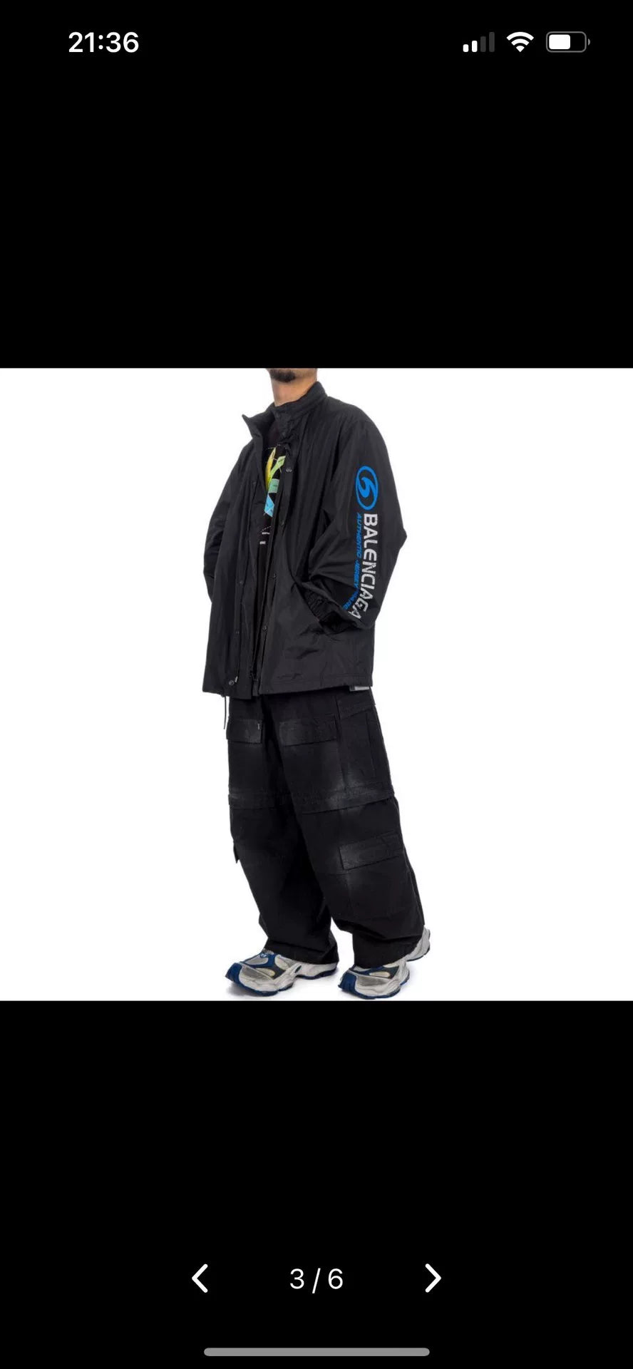 Balenciaga SS24 Wave Logo Print Crew Neck Button-Down Long Sleeve Jacket Windbreaker