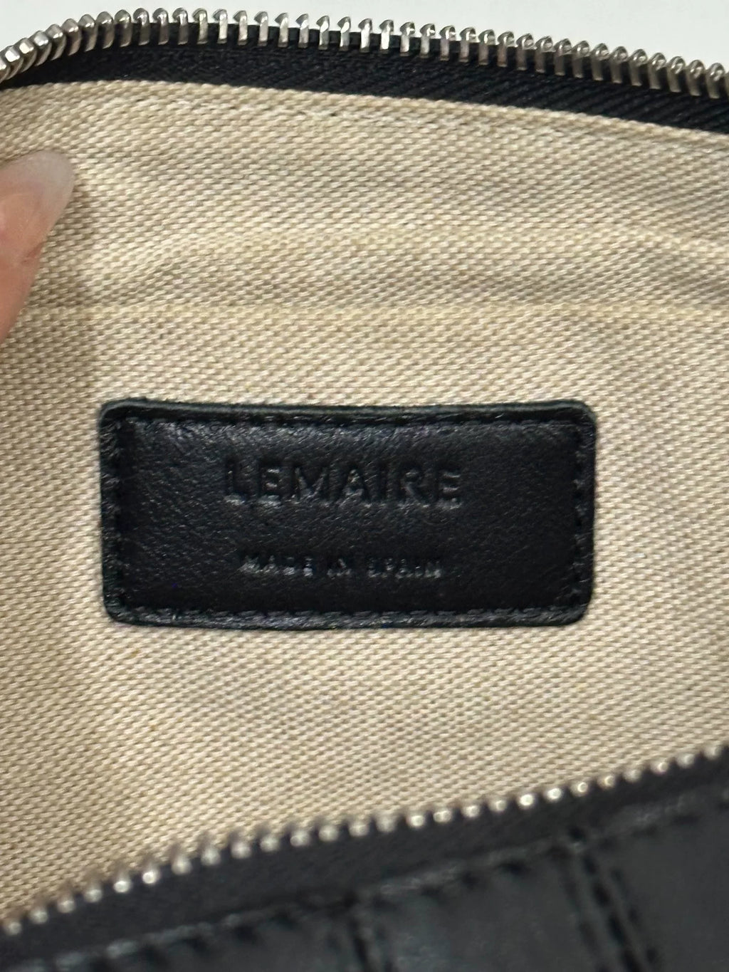 Lemaire Black Sheepskin Croissant 26SS Pocket Bag