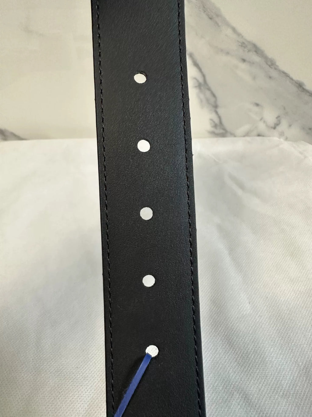 Louis Vuitton Silver Pin Buckle Leather Belt