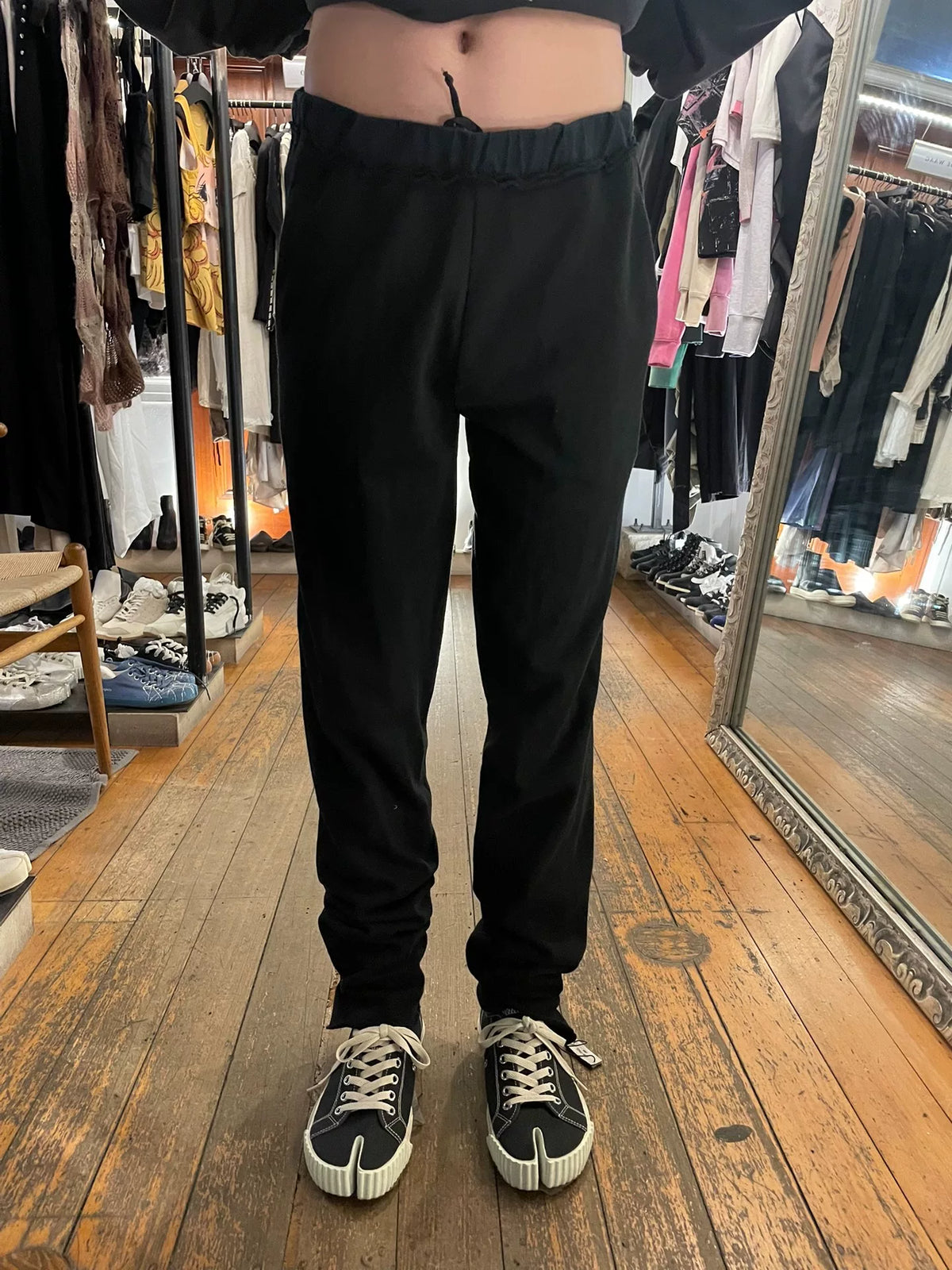 M.A+ FW16 Black Medium Fit Slip-On Cotton Trousers