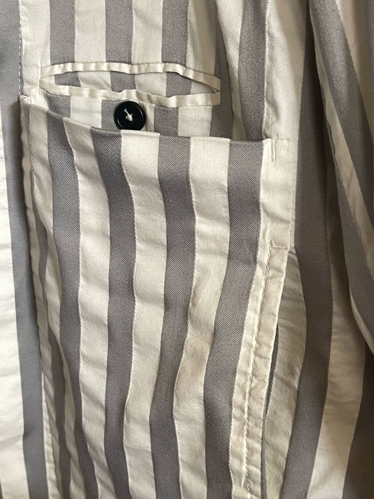 Ann Demeulemeester Striped Cotton Nylon Blazer