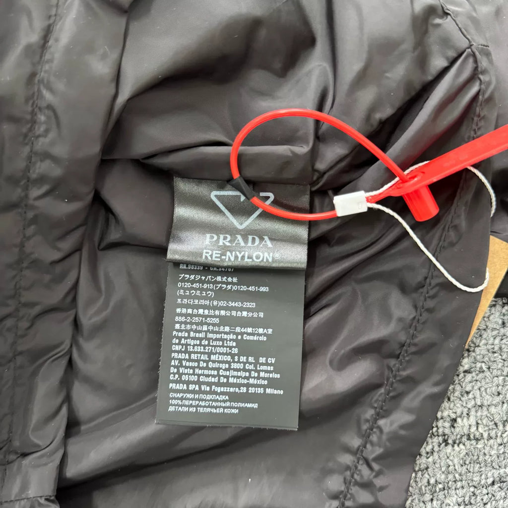 Prada recycled nylon pocket triangle logo hooded jacket