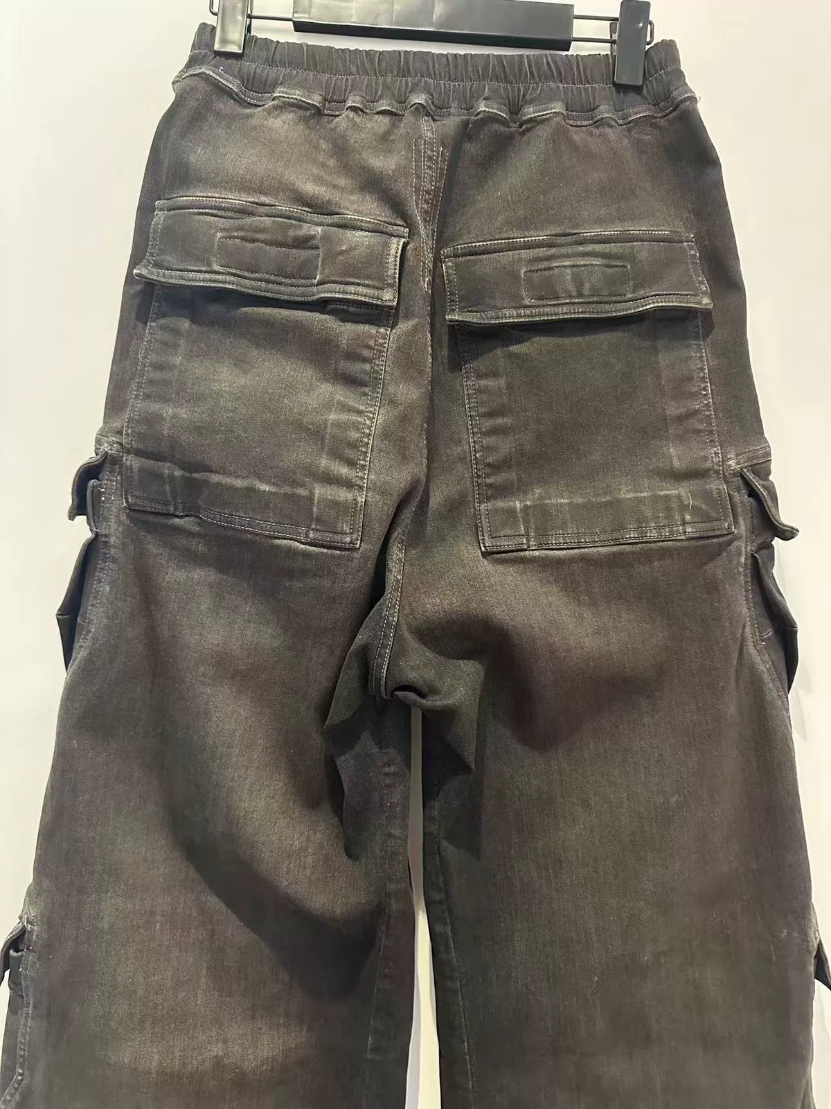Rick Owens 23SS Bela Cargo Smoke Grey Washed Gradient Jeans