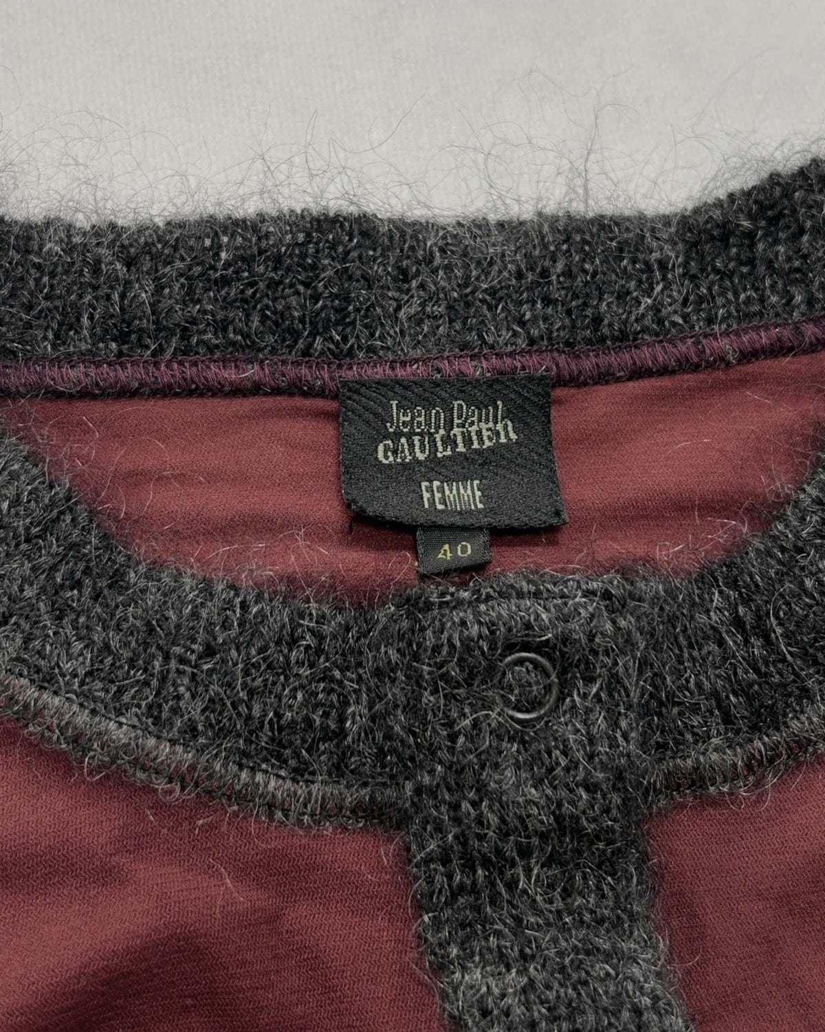 Jean Paul Gaultier Faux Fur Mesh Knit Sweater
