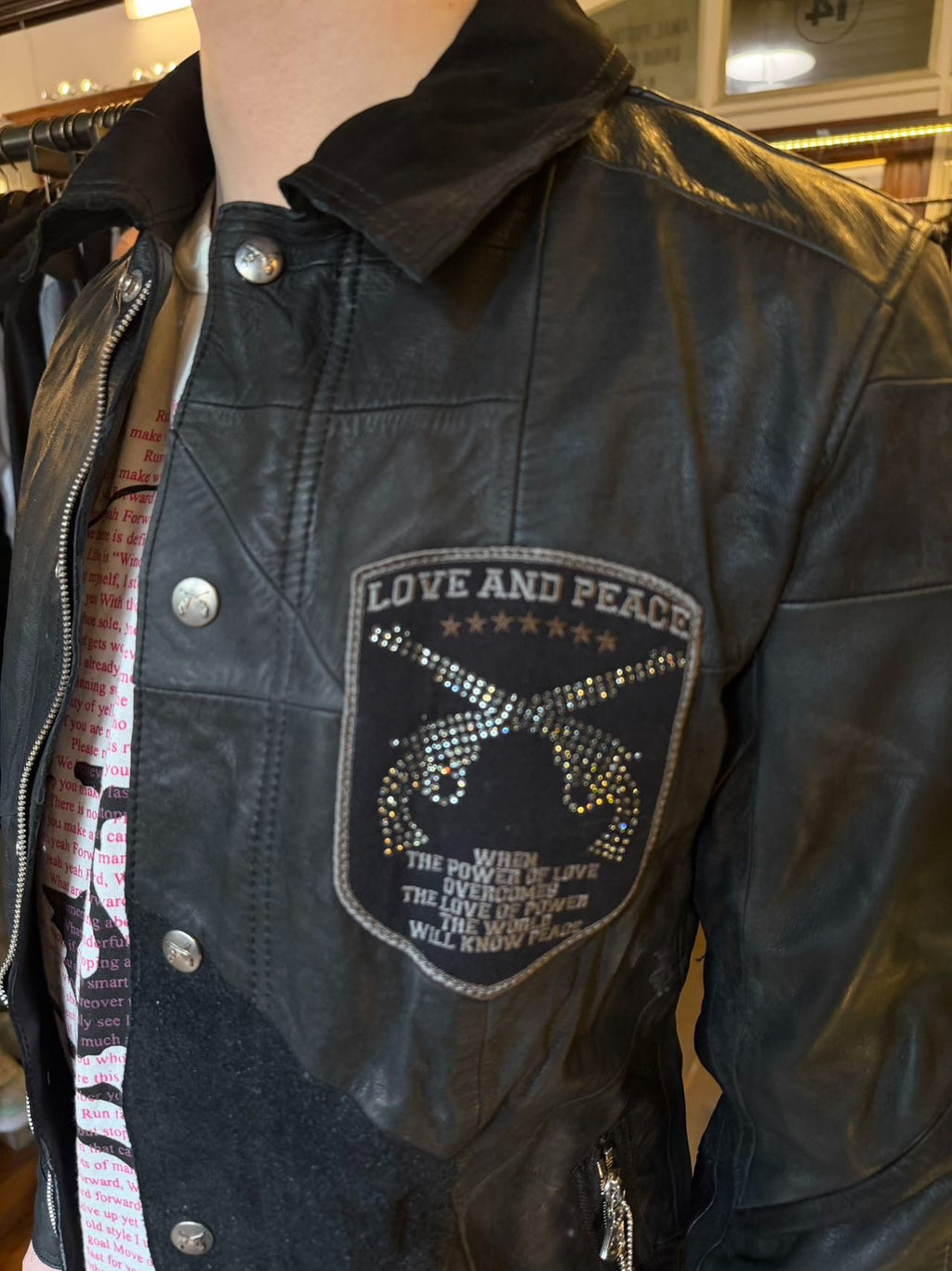 roarguns SS10 Black Patchwork Leather Jacket