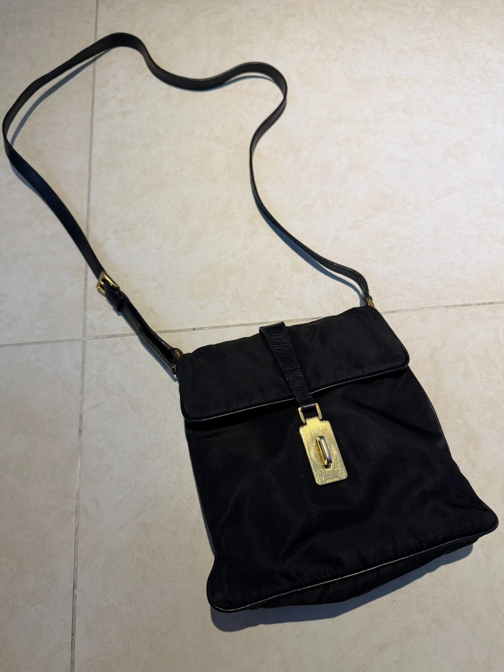 Prada Sports Label Crossbody Gold Bag