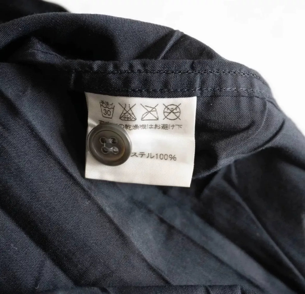 Issey Miyake Black Pleated Long Sleeve Shirt