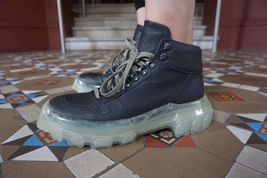 Rick Owens FW19 Black Clear Tractor Sneakers