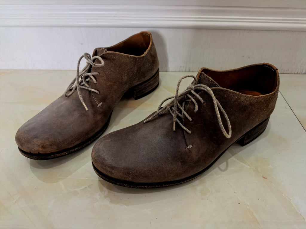 M.A+ One-Piece Upturned Toe Derby Leather Shoes