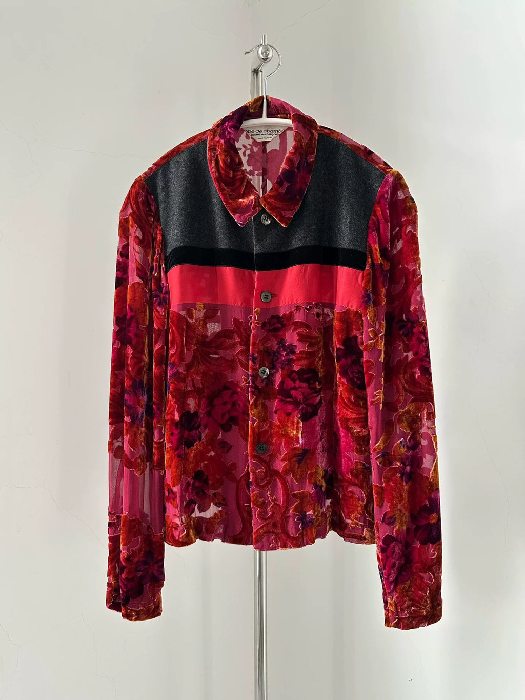 Comme Des Garcons Rei Kawakubo 1999 Robe line velvet shirt