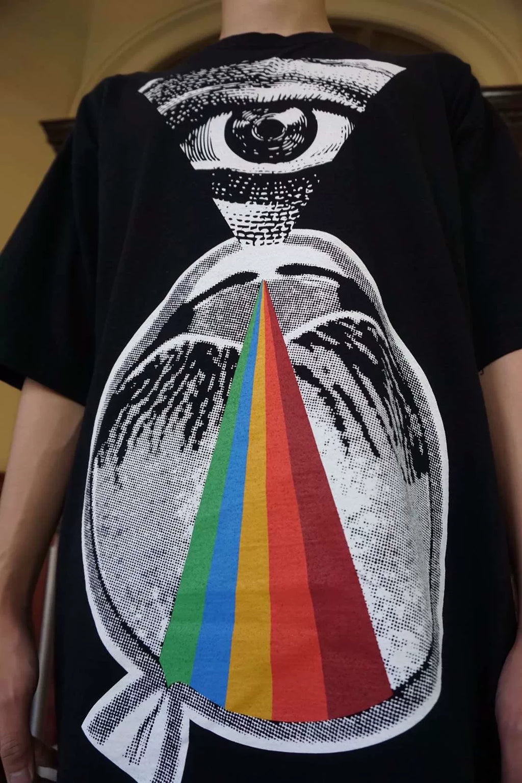 Undercover SS18 Black Eyes SN Spiritual Noise Print Oversized Cotton T-Shirt