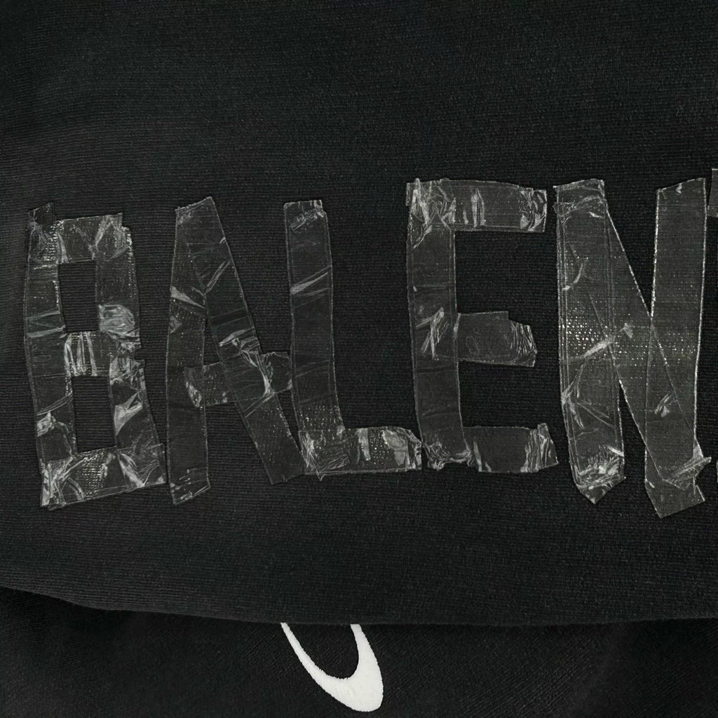 Balenciaga FW25 Black Tape-Letter Hooded Sweater