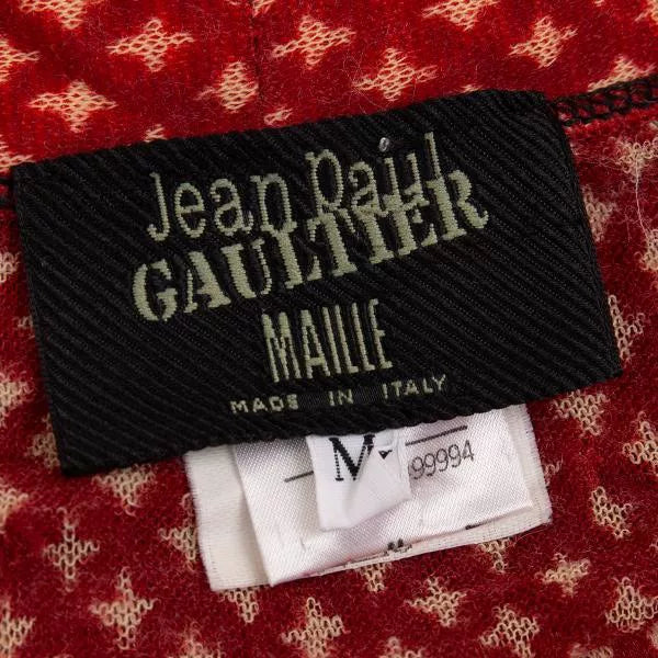 Jean Paul Gaultier Vintage Red Polka Dot V-Neck Mesh Top