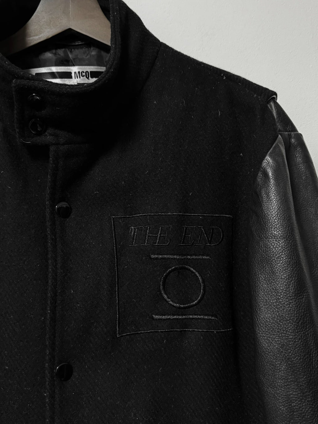 Alexander McQueen 17AW End Embroidered Leather Jacket