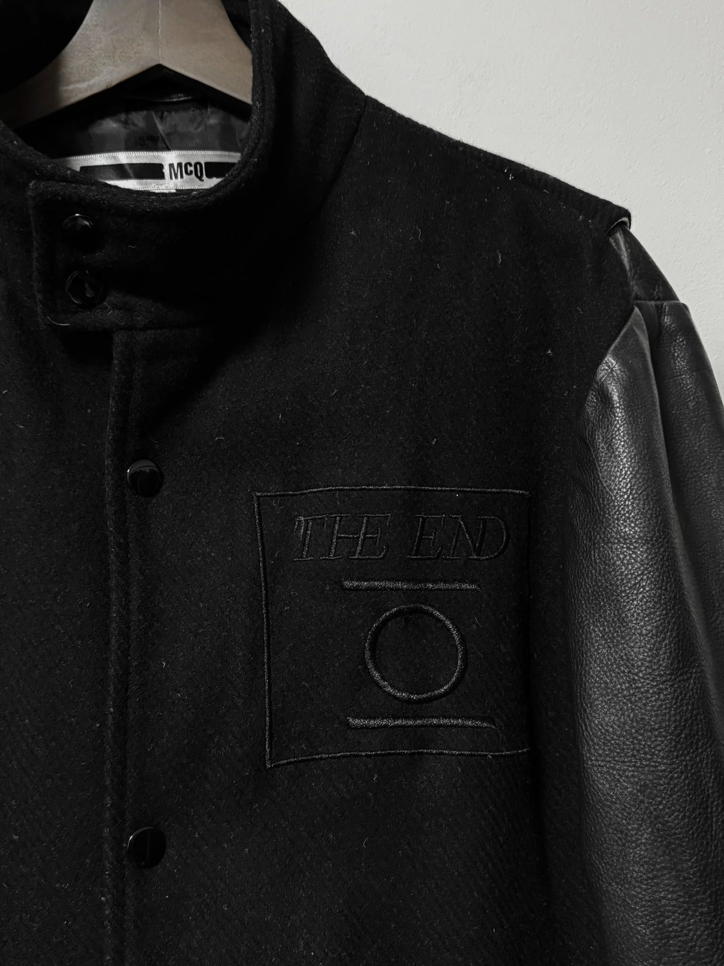 Alexander McQueen 17AW End Embroidered Leather Jacket
