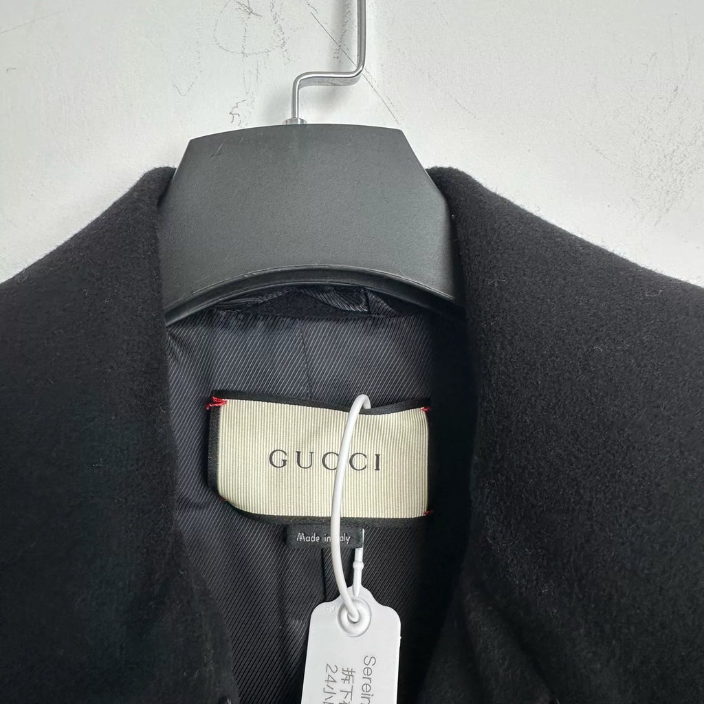 Gucci Black Collared Wool Coat