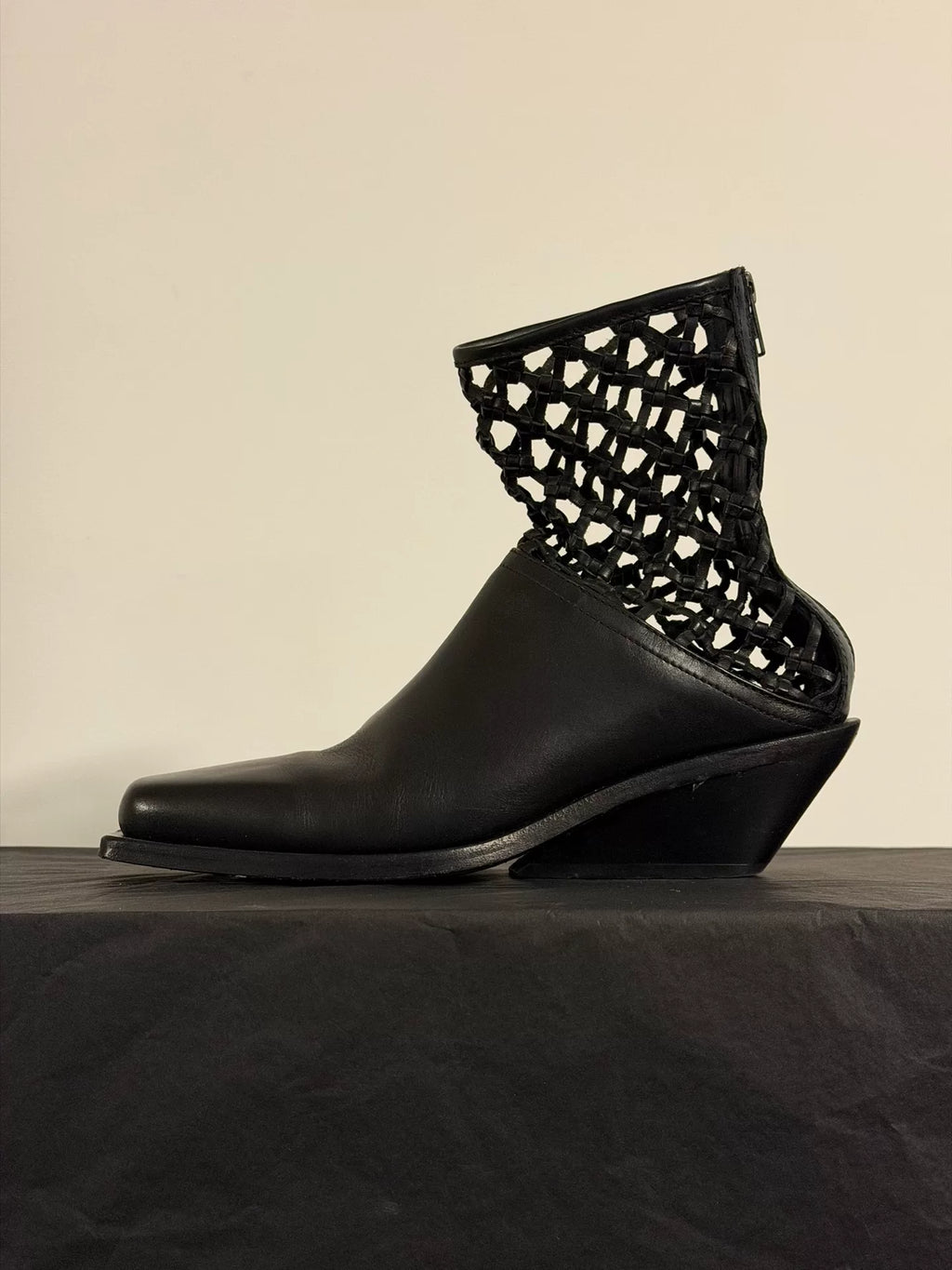 Ann Demeulemeester 1990s Hollow-Out Leather Boots