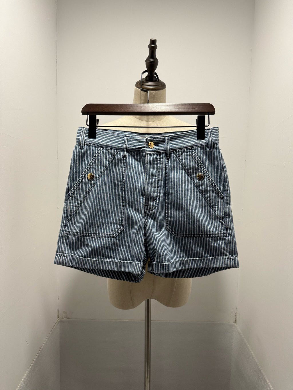Celine Triomphe Striped Shorts